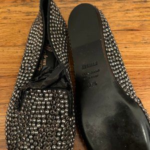 Black studded loafers